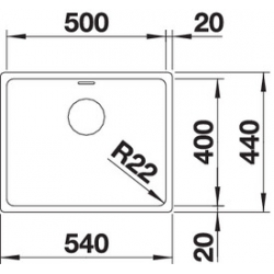 Zlewozmywak Blanco ANDANO 500-U bez korka automatycznego InFino 522 967
